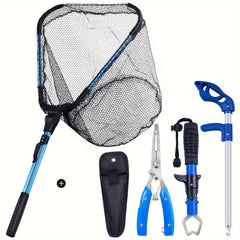4-Piece Outdoor Fishing Tackle Set Lightweight Foldable Net Extractor Pliers Con