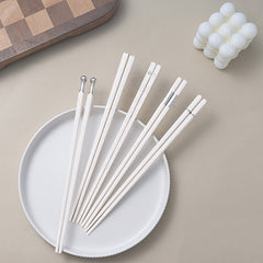 5 Pairs Reusable Metal Chopsticks for Outdoor and Home Use