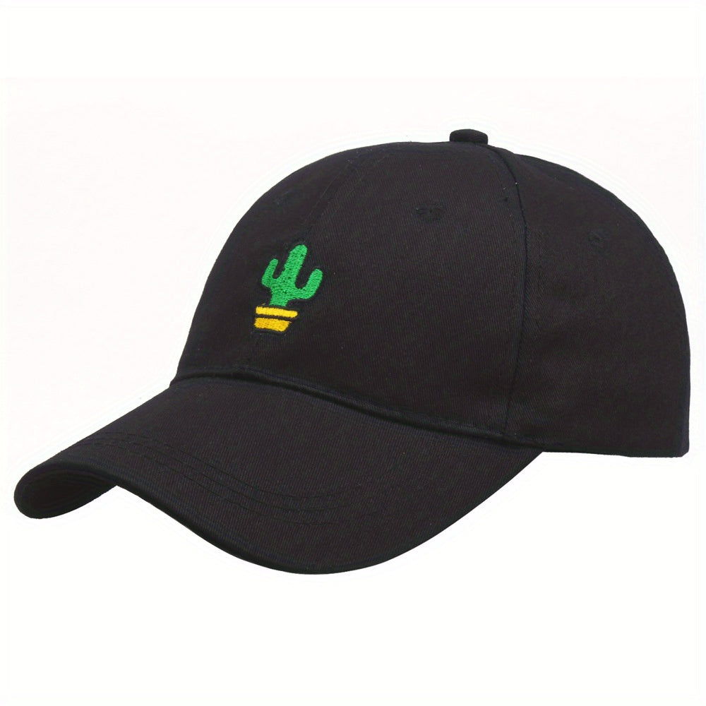 Cactus Embroidery Baseball Cap Adjustable Sunscreen Dad Hat