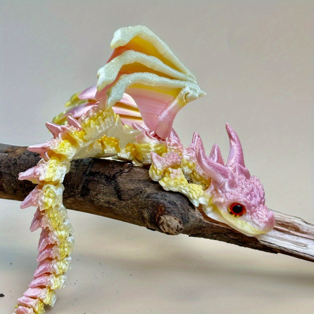 3D Printed Rainbow Dragon Statue Home Decor