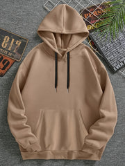 Solid Drawstring Loose Hoodie Casual Hooded Pocket Sweatshirt