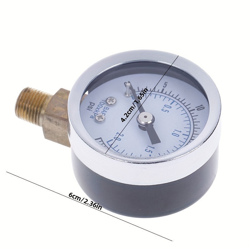 1pc Npt Air Pressure Gauge 1 4 0 30 Psi Side Bottom Mount