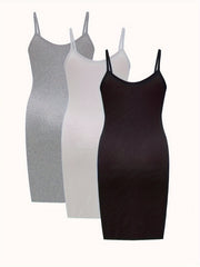 3 Pack Women's Plus Basic Cami Dress