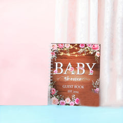 Floral Shower Guest Book Memory Book for Girls & Boys