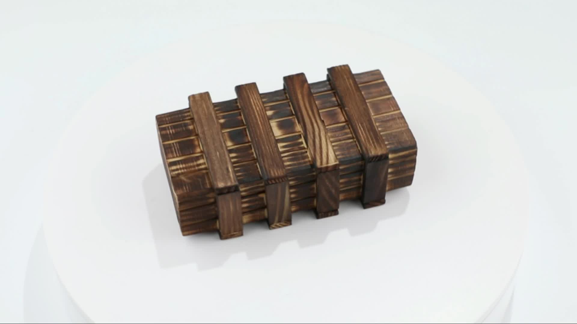 Wooden Secret Puzzle Box for Adults - Hidden Compartments