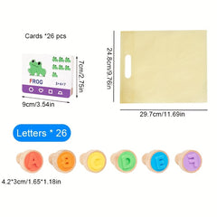 Wooden Stamp Creative Toy Set - Fun Letter and Number Shape Stamps