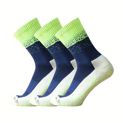 Colorful Stitching Football Socks Non-Slip Silicone Training Socks