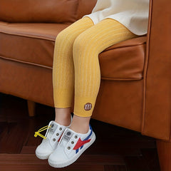 Girls Striped Leggings Comfortable Underlayer Pants For Kids