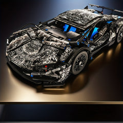1338pcs Retro Racing Car Building Set