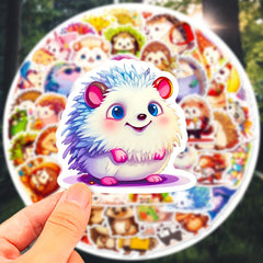 50pcs Hedgehog Stickers Waterproof DIY Friendly for Water Bottles Laptops Phones