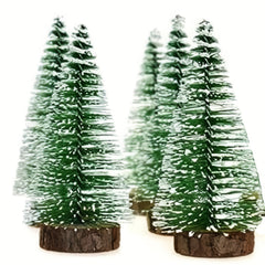 5pcs Mini Snow Frost Trees Christmas Ornaments for Holiday Party DIY Decor