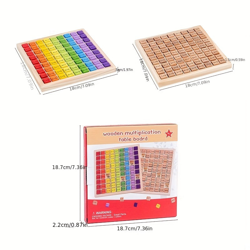 Wooden Math Multiplication 1-9 Times Tables Board Game