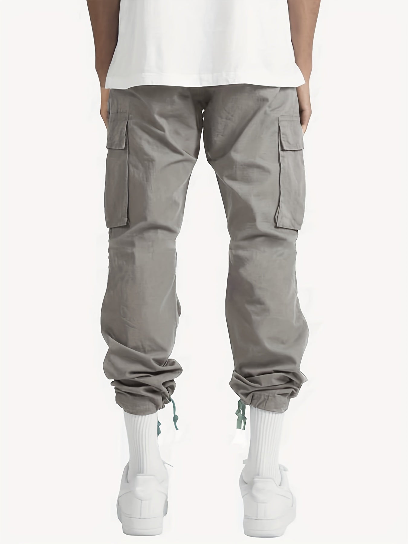 Men's Cargo Pants Drawstring Straight Fit