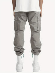 Men's Cargo Pants Drawstring Straight Fit