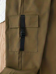 Boys Khaki Cargo Pants with Pockets Spring Fall Outdoor