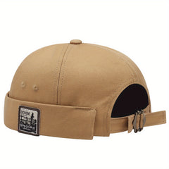 Retro Cotton Brimless Hat Cloth Label Cuff Men Women