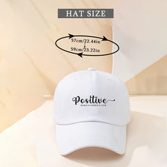 Positive Print Casual Baseball Cap Hat Candy Washed Couple Hat