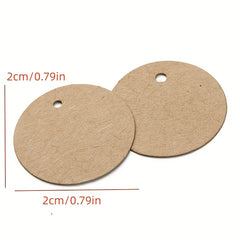100pcs Round Brown Tags Blank Label Luggage Hang Paper Kraft