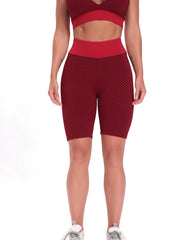 Bubble Jacquard Shorts High Waist Butt Lifting Yoga Shorts