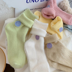 Cute Polka Dot Socks for Women 4 Pairs All Match Stockings
