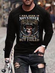 Skull Print Men's Graphic Round Neck T shirt