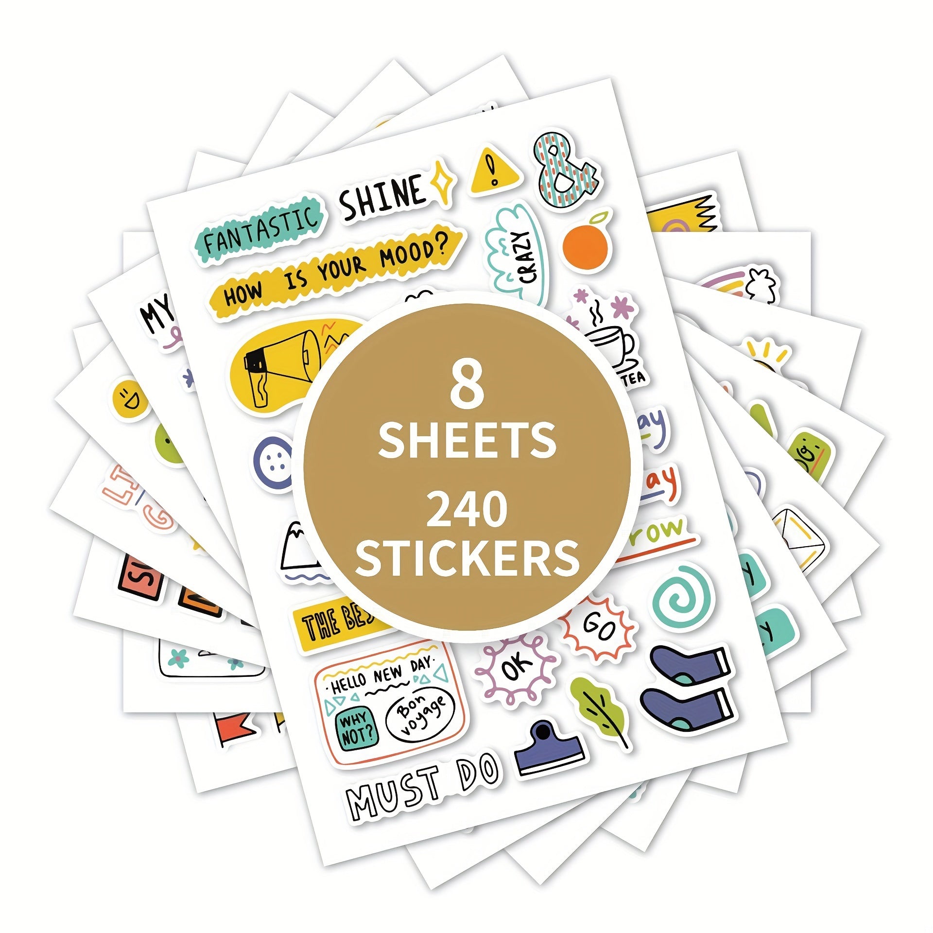 240pcs Doodle Scrapbook Stickers for Kids