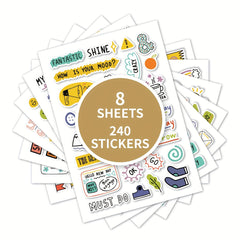 240pcs Doodle Scrapbook Stickers for Kids