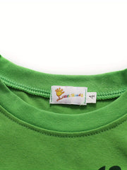 Boys 2pcs Dino Print Top & Pants Pajamas Set