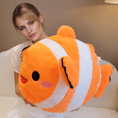 Orange Clownfish Plush Toy Soft Polyester Ocean Series Pillow