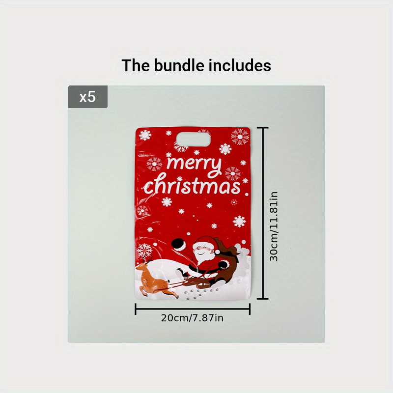 10pcs Christmas Handheld Sealed Bone Bag Inner Transparent Subbag