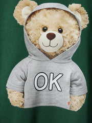 Girls Bear Print Hoodie Long Sleeve Pullover Sweatshirt Top Kids Clothes