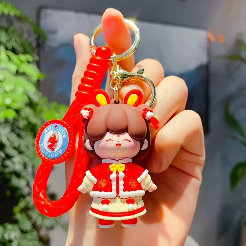 Chinese Style Cartoon Doll Keychain Bag Pendant Year Gift