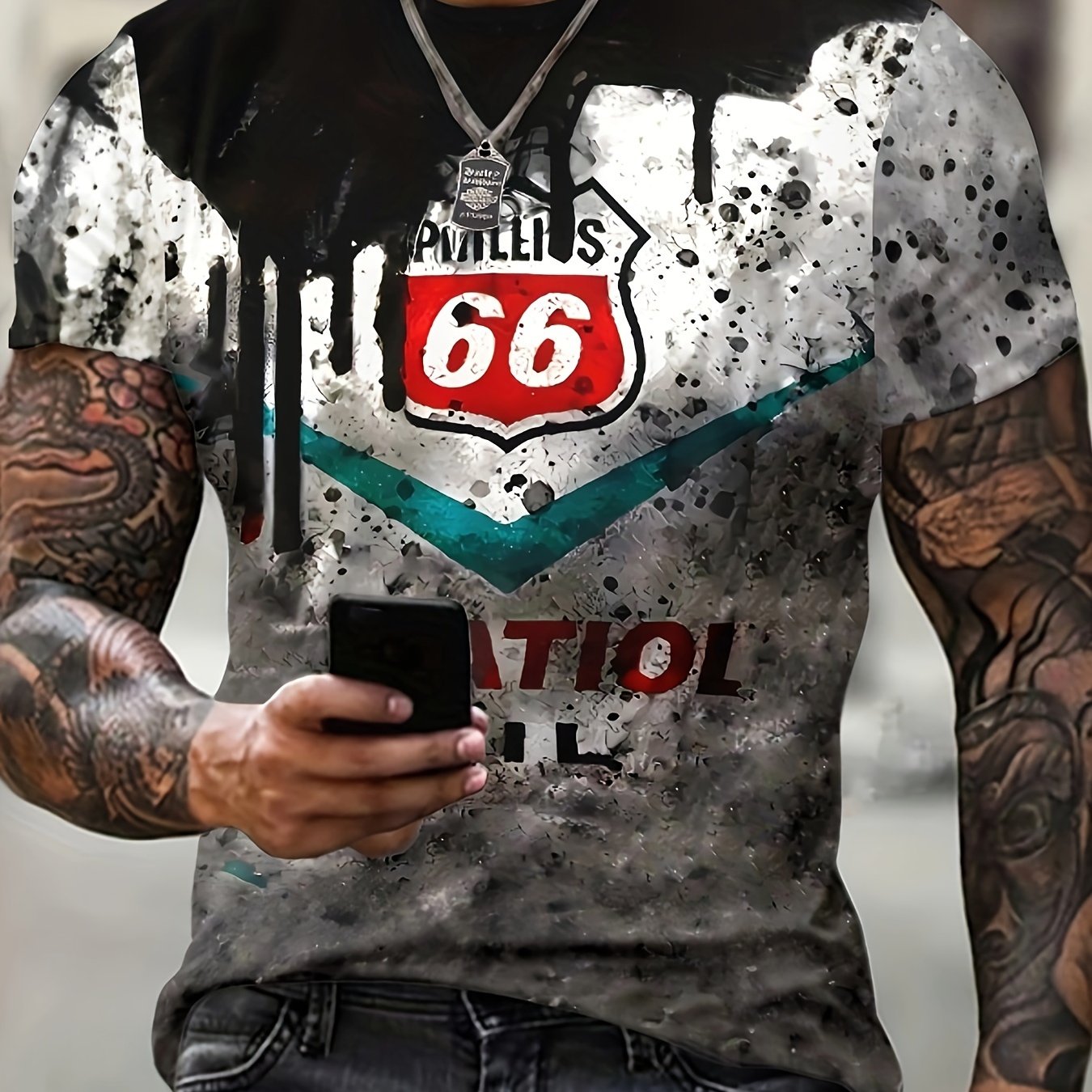 3D Print Men's Tee Shirt Street Style Round Neck Casual Summer Top