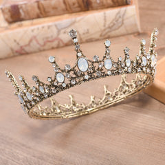 Vintage Baroque Tiara Bead Crown Headband Hair Jewelry