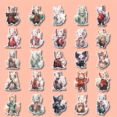 53pcs Fox Animals Stickers Pack For Kids Laptop Luggage Notebook