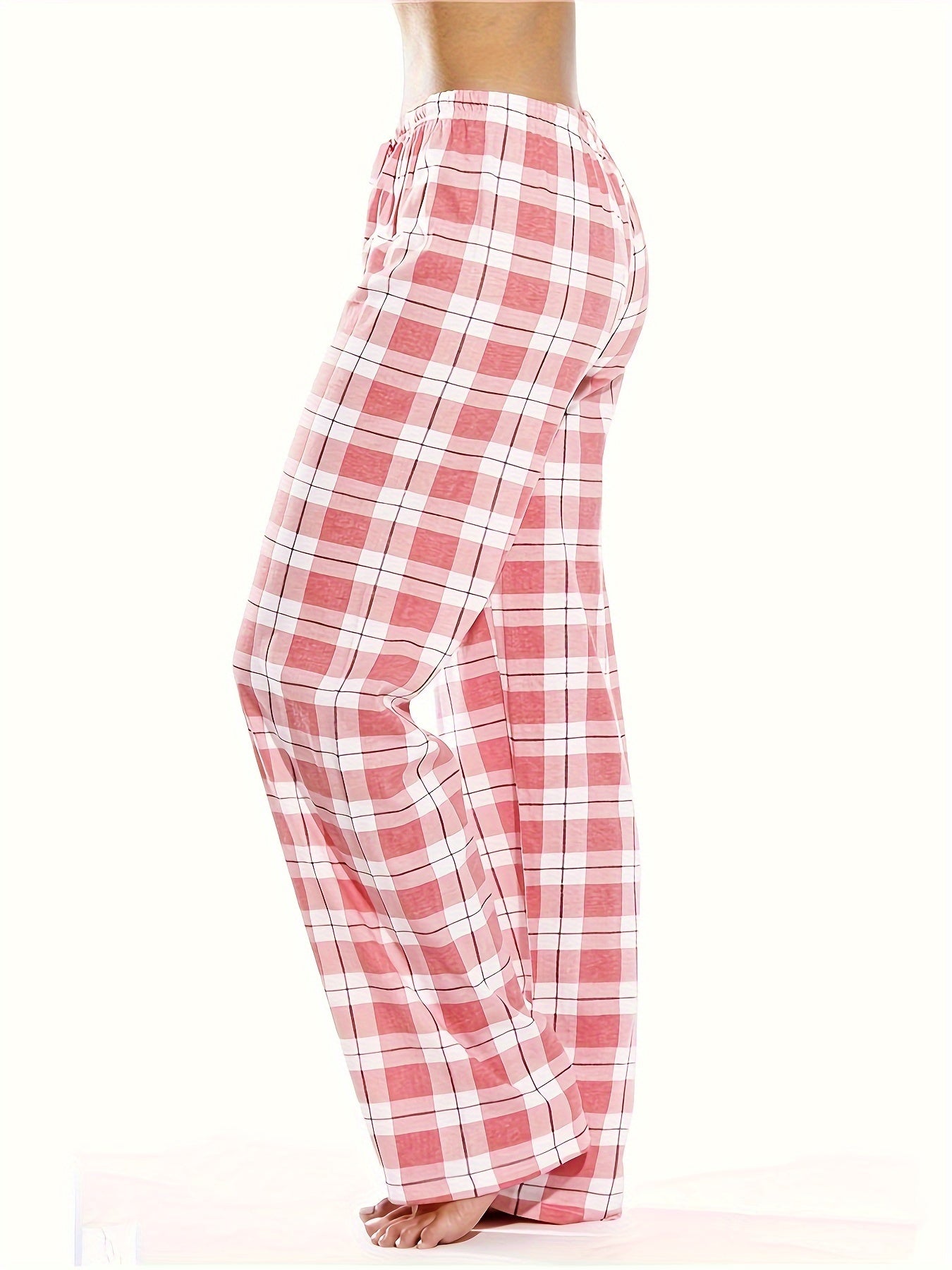 Plaid Drawstring Sleep Bottoms Cozy Home Pants