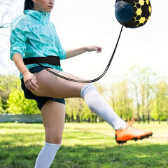 Soccer Kick Trainer Ball Elastic Juggling Net Belt
