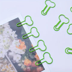 10pcs Green Paper Clips Bookmarks School Office Supplies