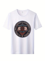 Skull Print Men's Graphic Crew Neck Quick Dry T-shirt