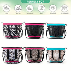 Leopard Print Ice Bag Large Capacity Crossbody Insulation Bag