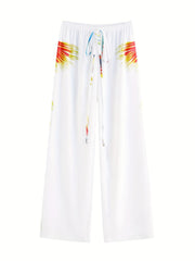 Parrot Print V Neck Cover Up & Pants 2 Piece Set