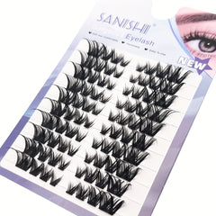 Cat Eye Lashes Natural DIY Eyelash Extensions Kit D Curling Volume Individual Ey