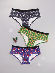 3 Pack Plus Size Christmas Panties Set Women's Plus Size