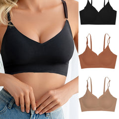 3pcs Seamless Wireless Bras Comfy Push Up Bra Women's Lingerie