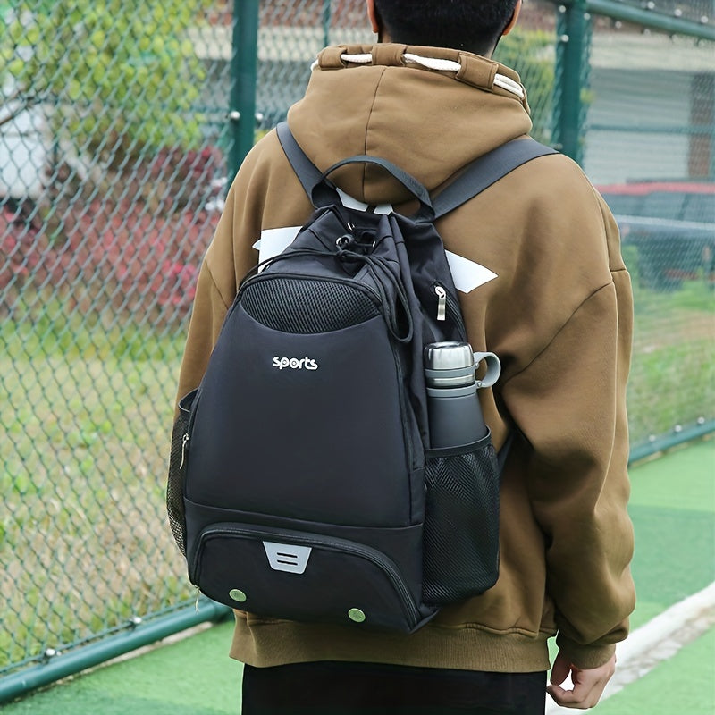 Sports Drawstring Backpack with Wet/Dry Compartments Shoe Storage