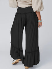 Elastic Drawstring Wide Leg Trousers