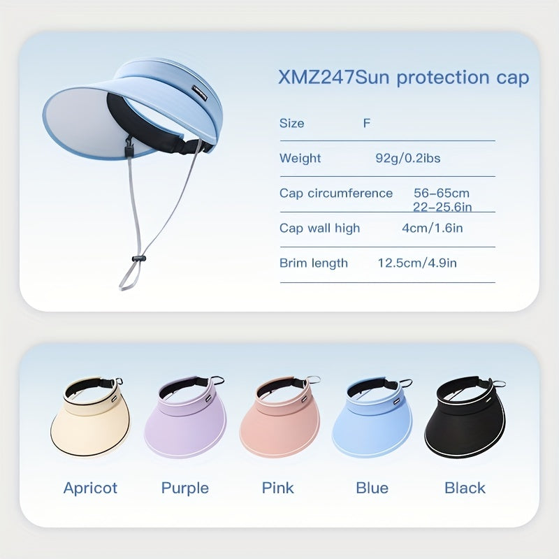 Wide Brim Foldable Visor Hat Adjustable Solid Outdoor Cycling Sun Hats