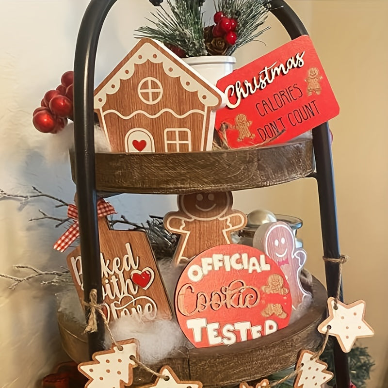 Christmas Tiered Tray Decor Wooden Sign Xmas Tabletop Farmhouse Coffee Signs