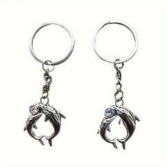 Cartoon Couple Dolphin Keychain Pendant Gift
