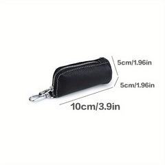 Cowhide Zipper Key Case Key Organizer Wallet Car Keychain Keyring